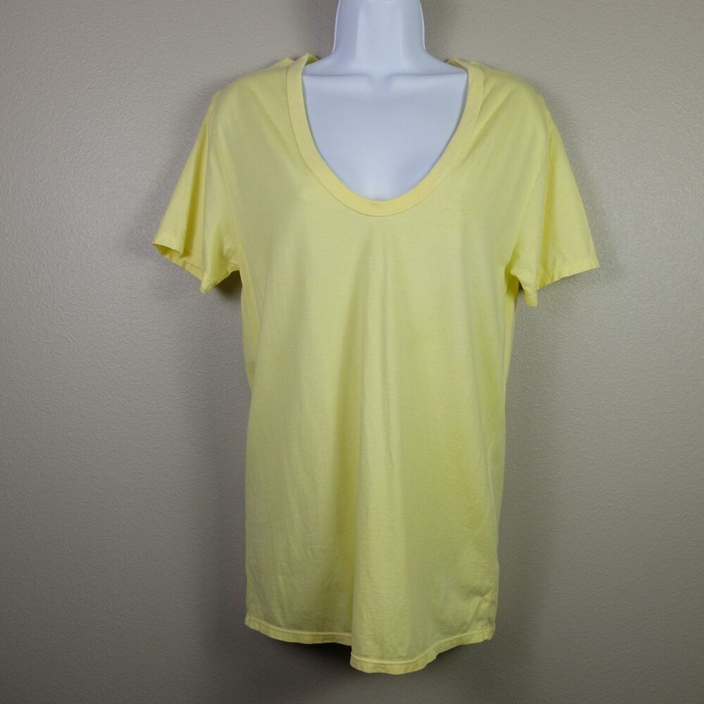 AG Adriano Goldschmied Yellow Henson V-Neck Tee Size S